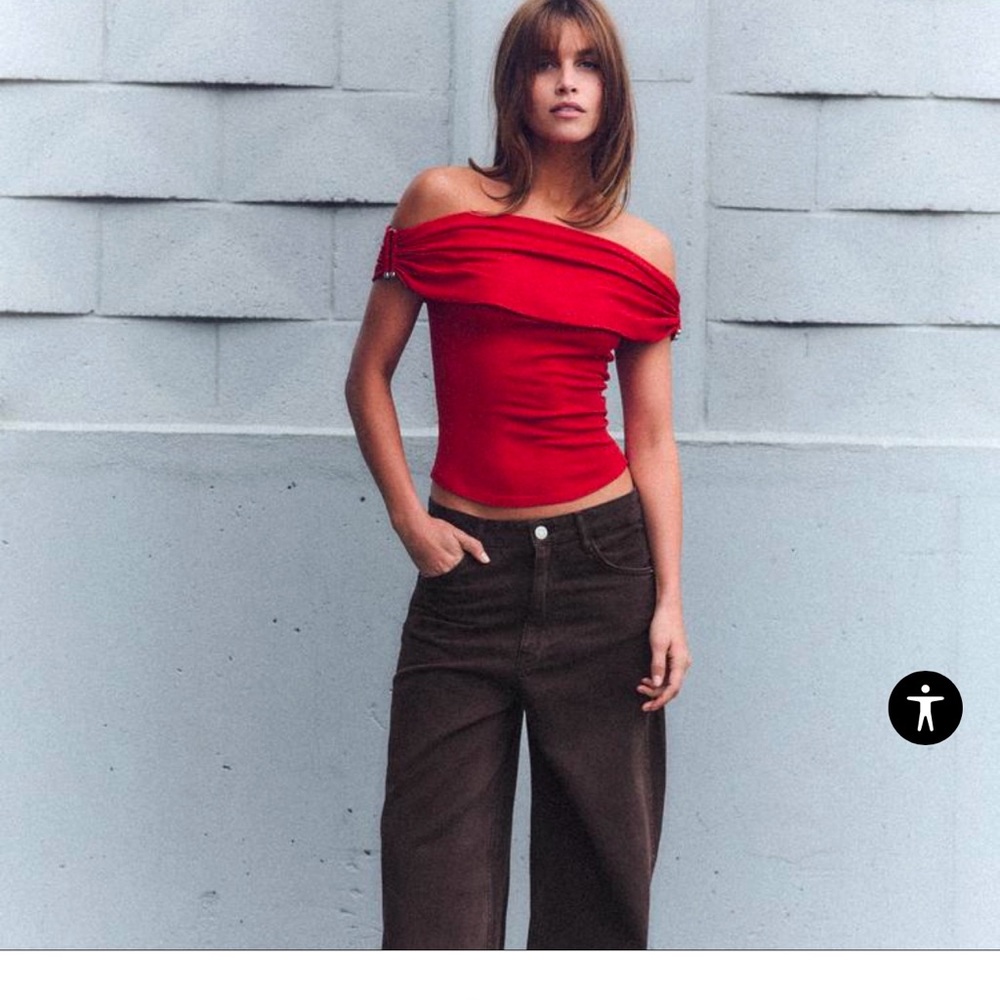 Red Off-Shoulder Top